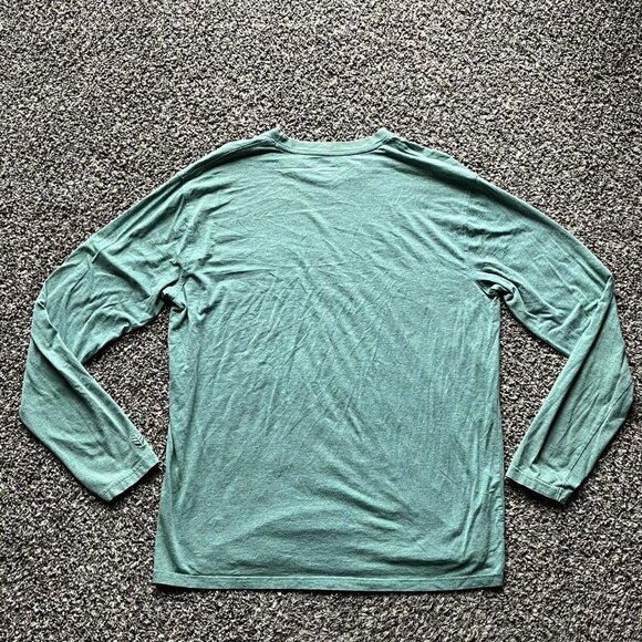 Coolibar Tee Mens Large Green Long Sleeve Sunshirt Breathable Cooling Top - Picture 4 of 6